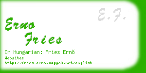 erno fries business card